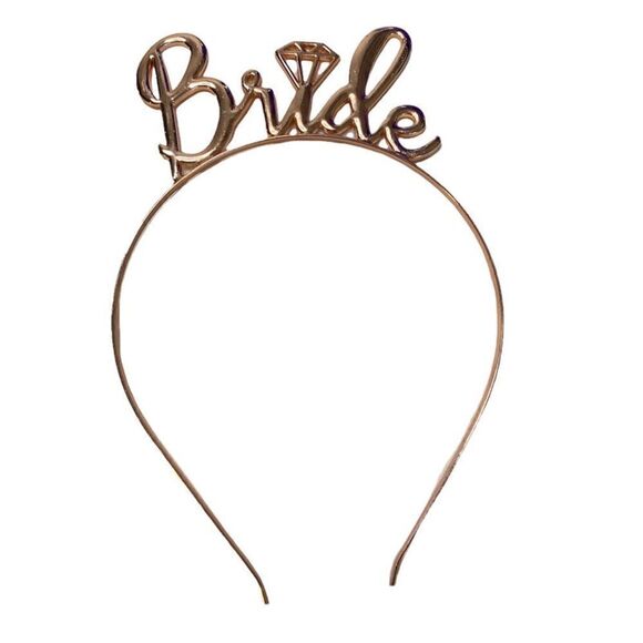 ROSE GOLD Metal Bride Headband - Picture 1 of 3